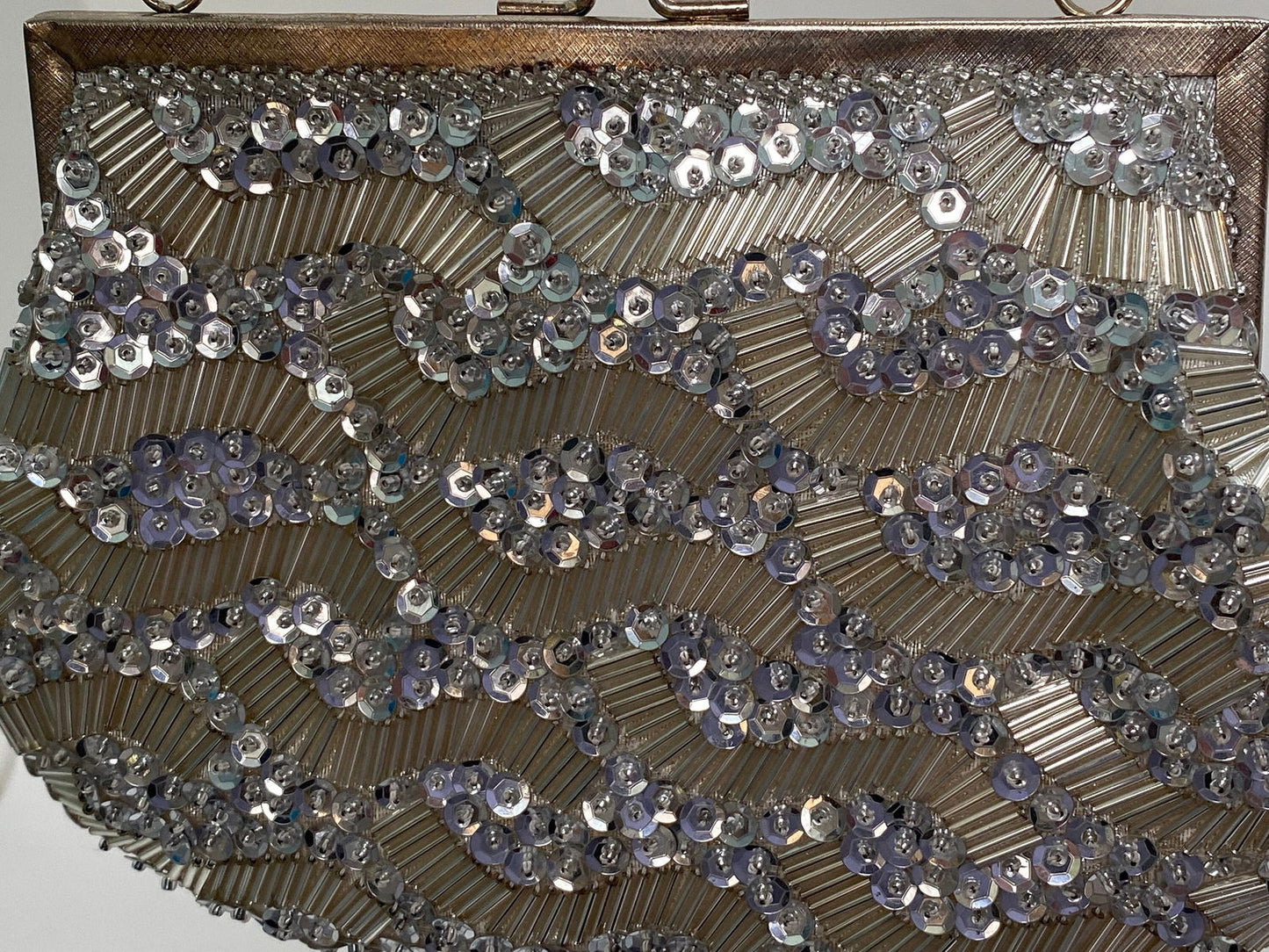 Vintage Silver Beaded Purse Made in Hong Kong at Duckwells