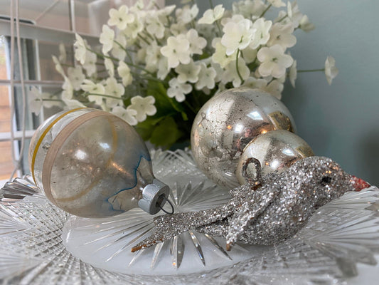 Vintage Silver Christmas Tree Ornaments at Duckwells