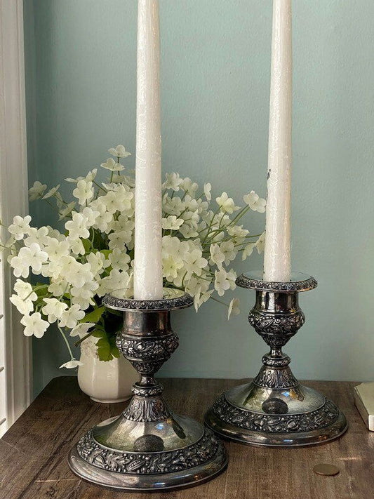 Vintage Silverplate Candlesticks by Jennings Brother at Duckwells