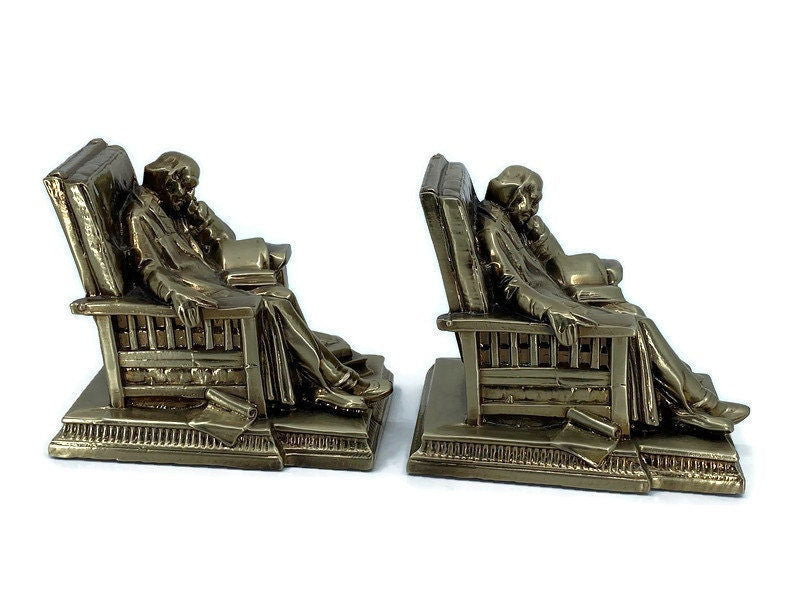 Vintage Sleeping Scholar Bookends - Duckwells