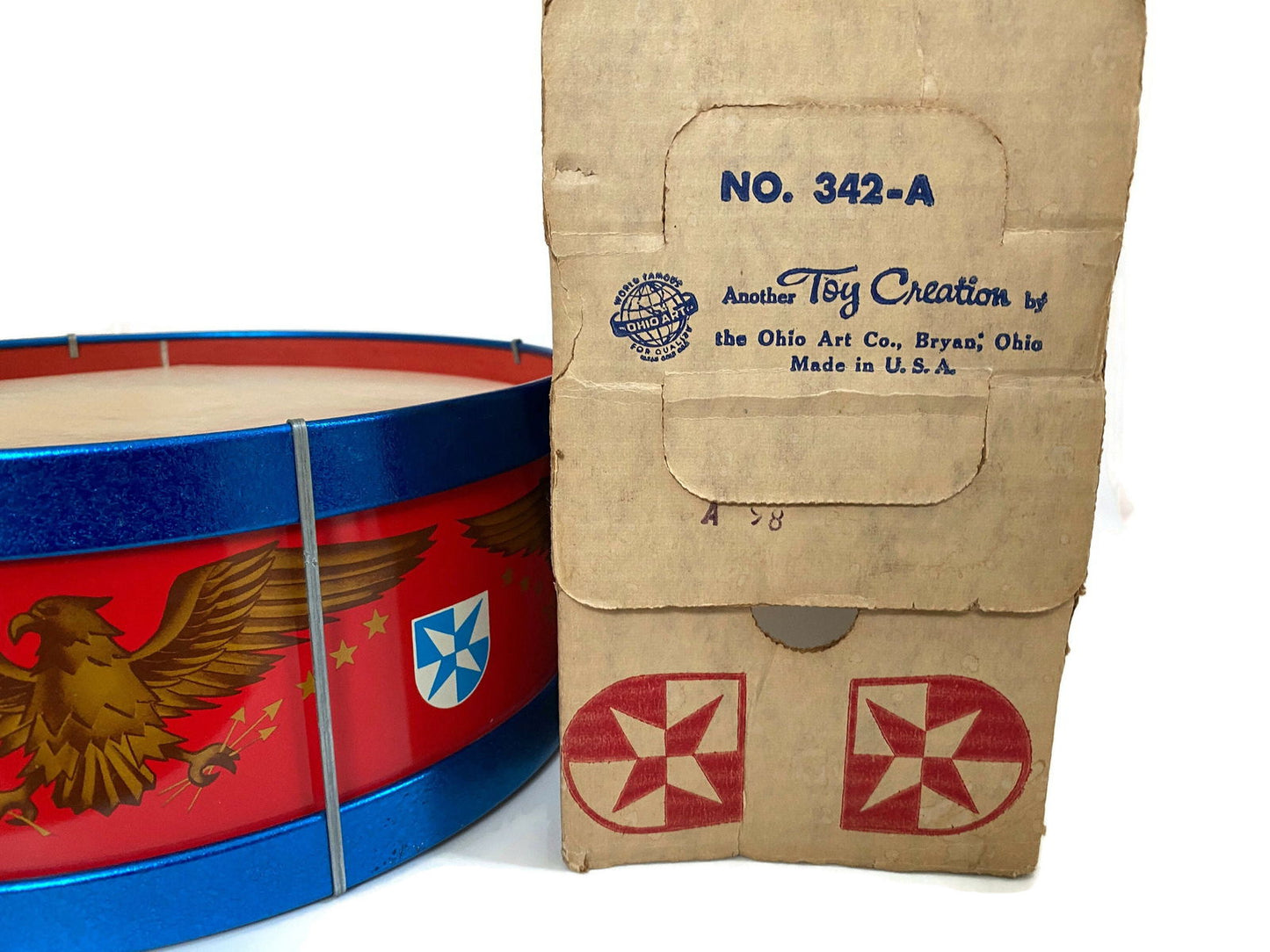 Vintage Snare Drum Tin Litho Toy by Ohio Art - Duckwells