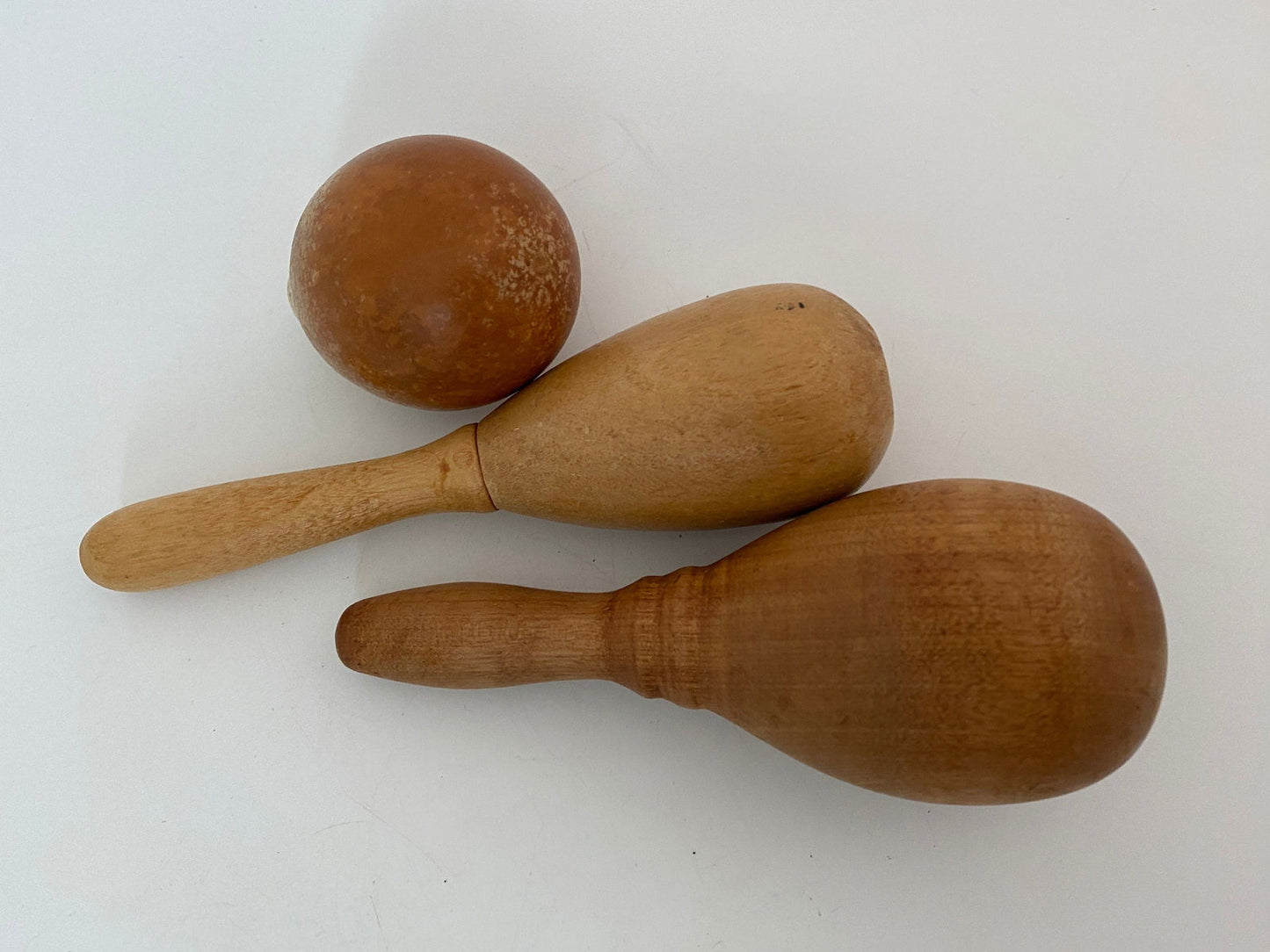 Vintage Sock Darners Two Handled Wood and a Rare Hollowed Gourd - Duckwells