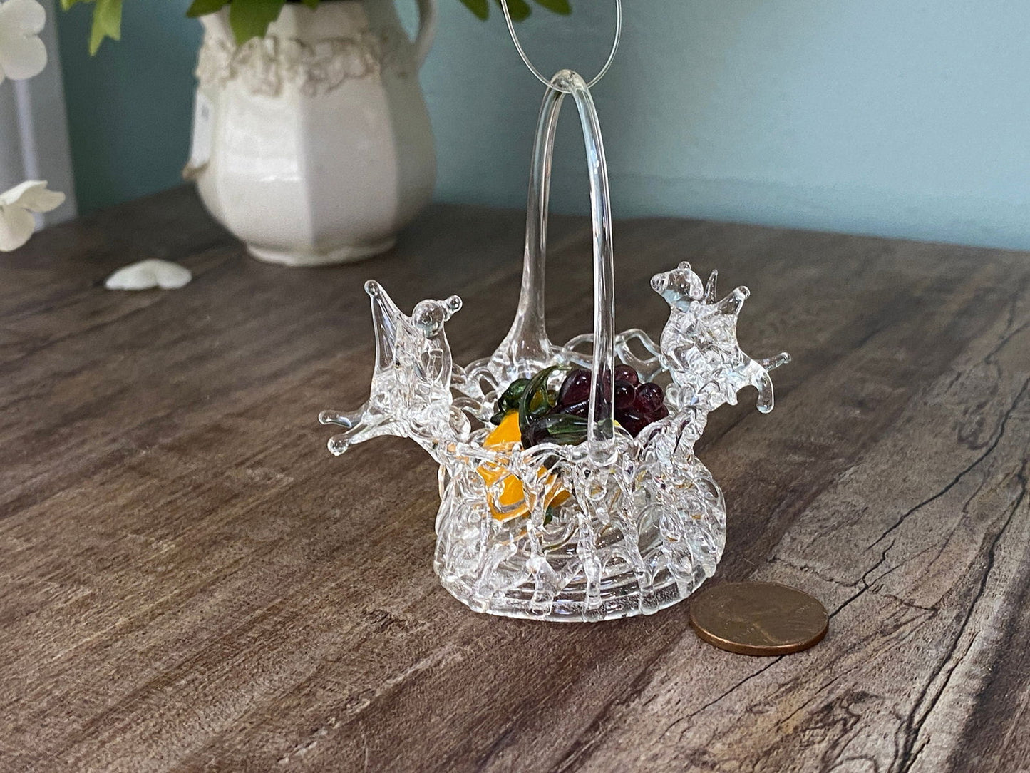 Vintage Spun Glass Basket - Duckwells