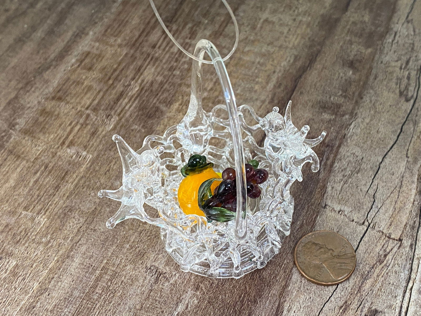 Vintage Spun Glass Basket - Duckwells