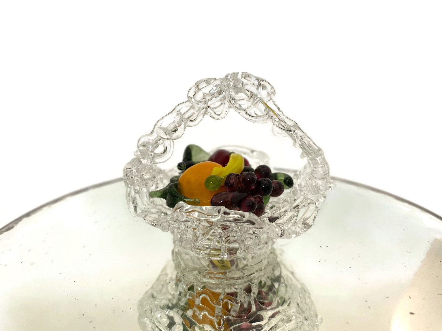 Vintage Spun Glass Basket with Fruit - Duckwells