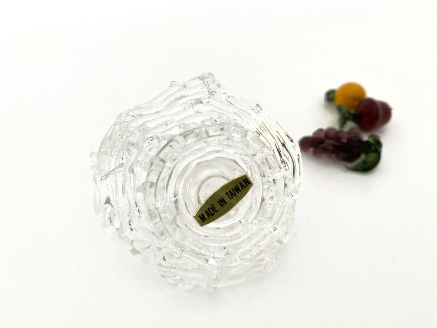 Vintage Spun Glass Basket with Fruit - Duckwells