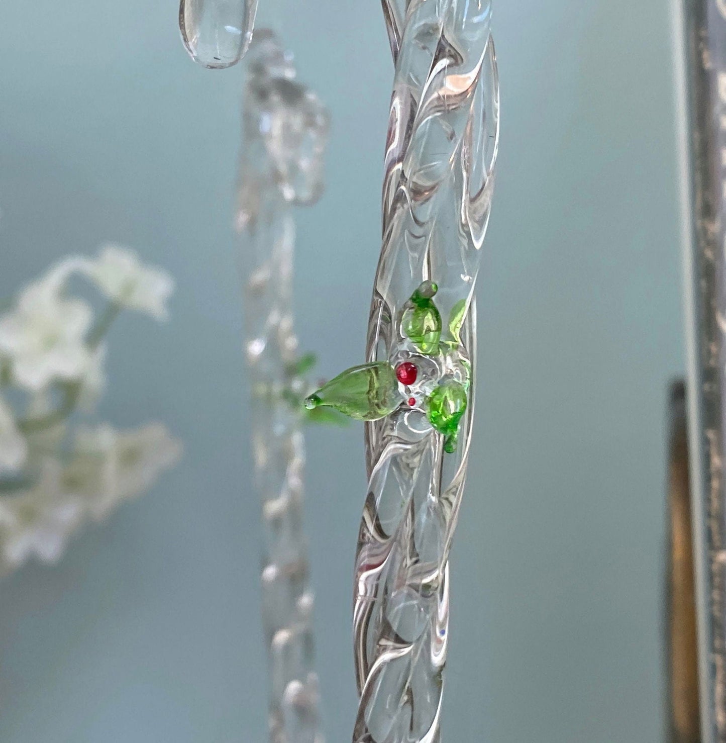 Vintage Spun Glass Candy Cane Ornaments - Duckwells