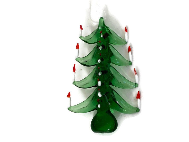 Vintage Spun Green Glass Christmas Tree Ornament - Duckwells