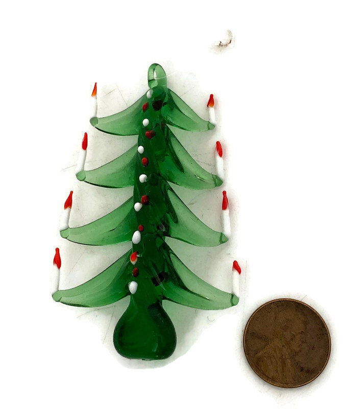 Vintage Spun Green Glass Christmas Tree Ornament - Duckwells