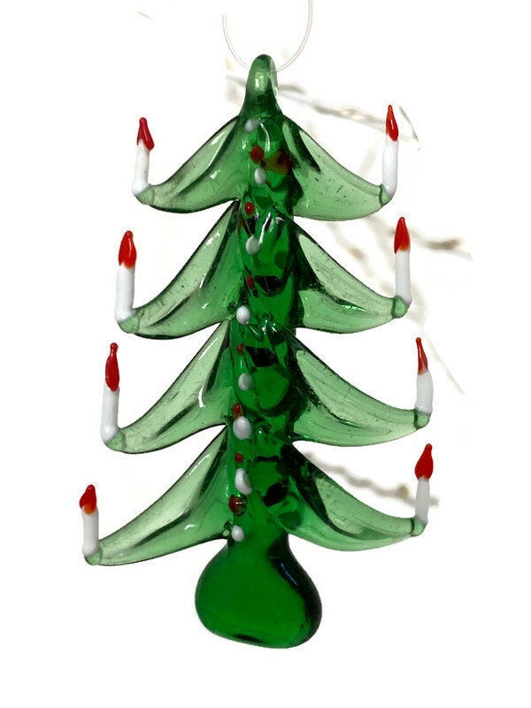 Vintage Spun Green Glass Christmas Tree Ornament - Duckwells