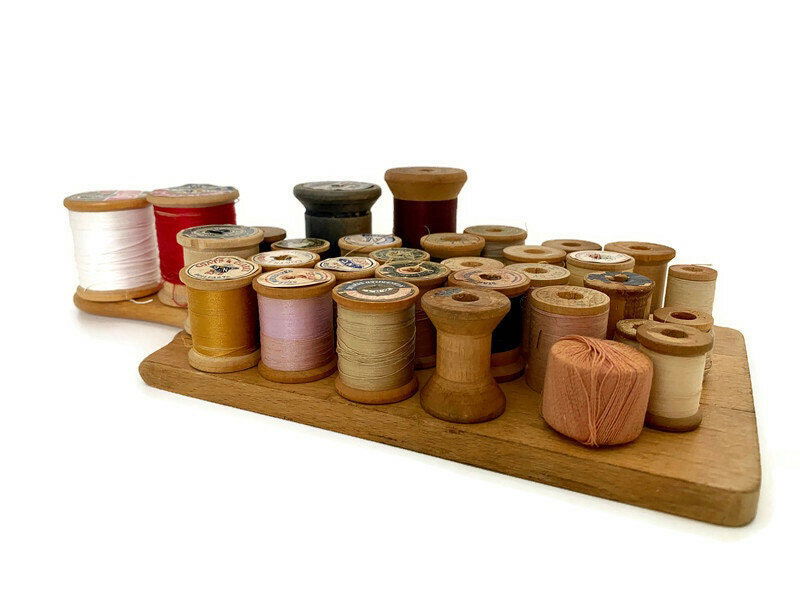 Vintage Thread Wood Spools at Duckwells