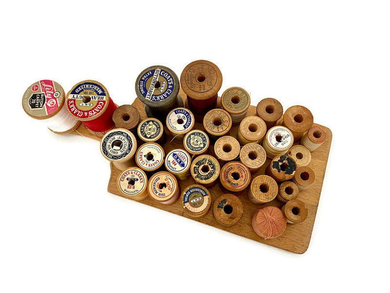 Vintage Thread Wood Spools at Duckwells
