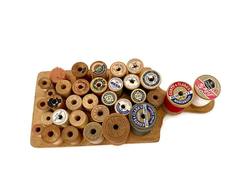Vintage Thread Wood Spools at Duckwells