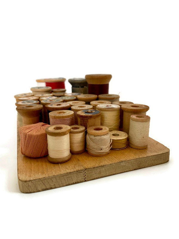 Vintage Thread Wood Spools at Duckwells