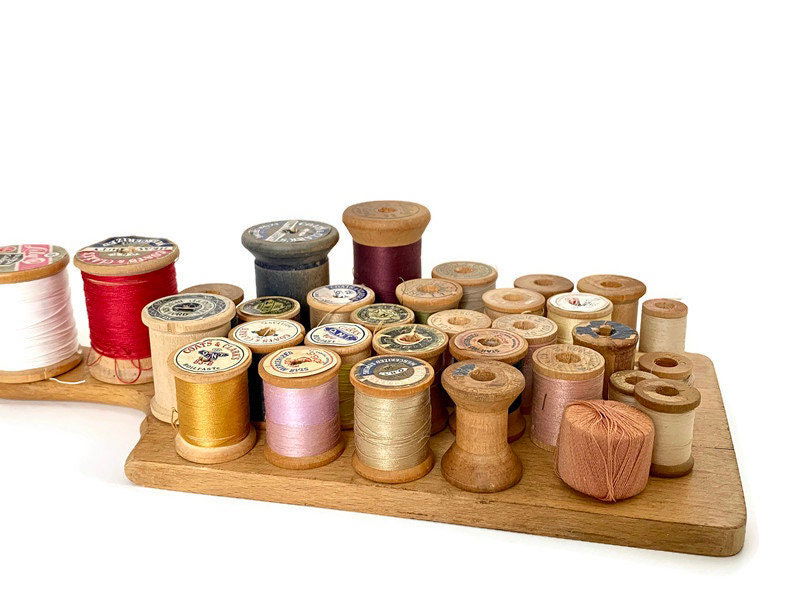 Vintage Thread Wood Spools at Duckwells