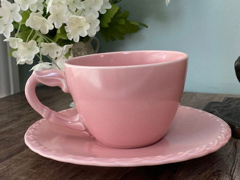 Vintage Vernon Kilns California Pottery Cup and Saucer at Duckwells
