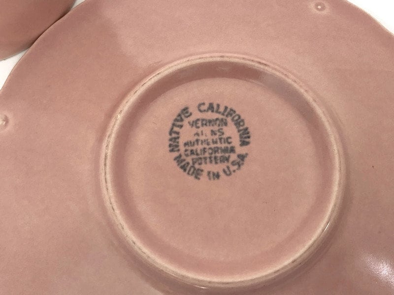 Vintage Vernon Kilns California Pottery Cup and Saucer at Duckwells