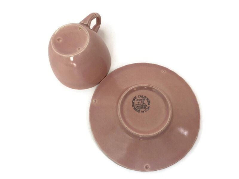Vintage Vernon Kilns California Pottery Cup and Saucer at Duckwells