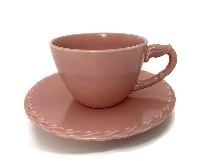 Vintage Vernon Kilns California Pottery Cup and Saucer at Duckwells