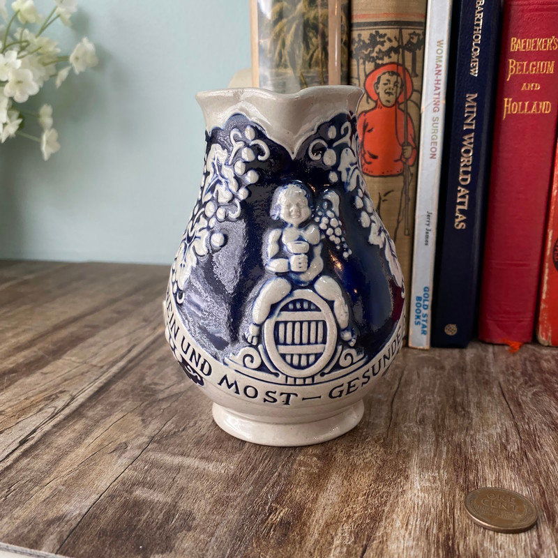 Vintage Vienna Austria Stoneware Wine Pitcher Jug at Duckwells