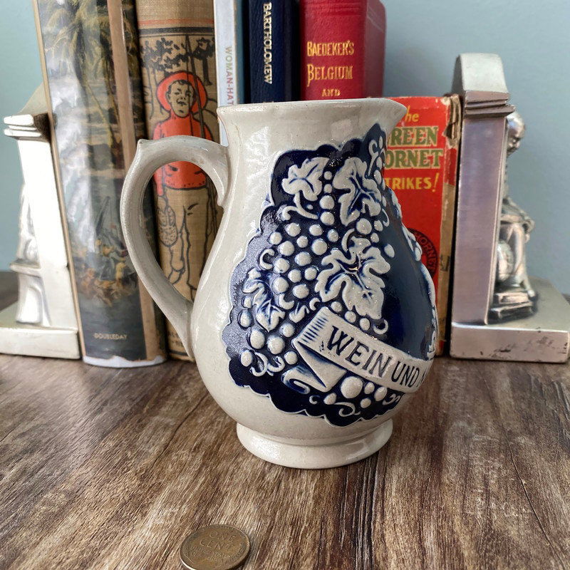 Vintage Vienna Austria Stoneware Wine Pitcher Jug at Duckwells