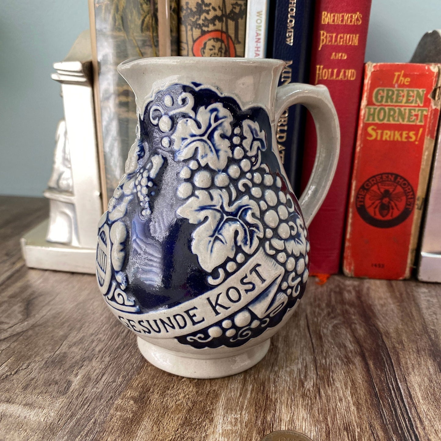 Vintage Vienna Austria Stoneware Wine Pitcher Jug at Duckwells