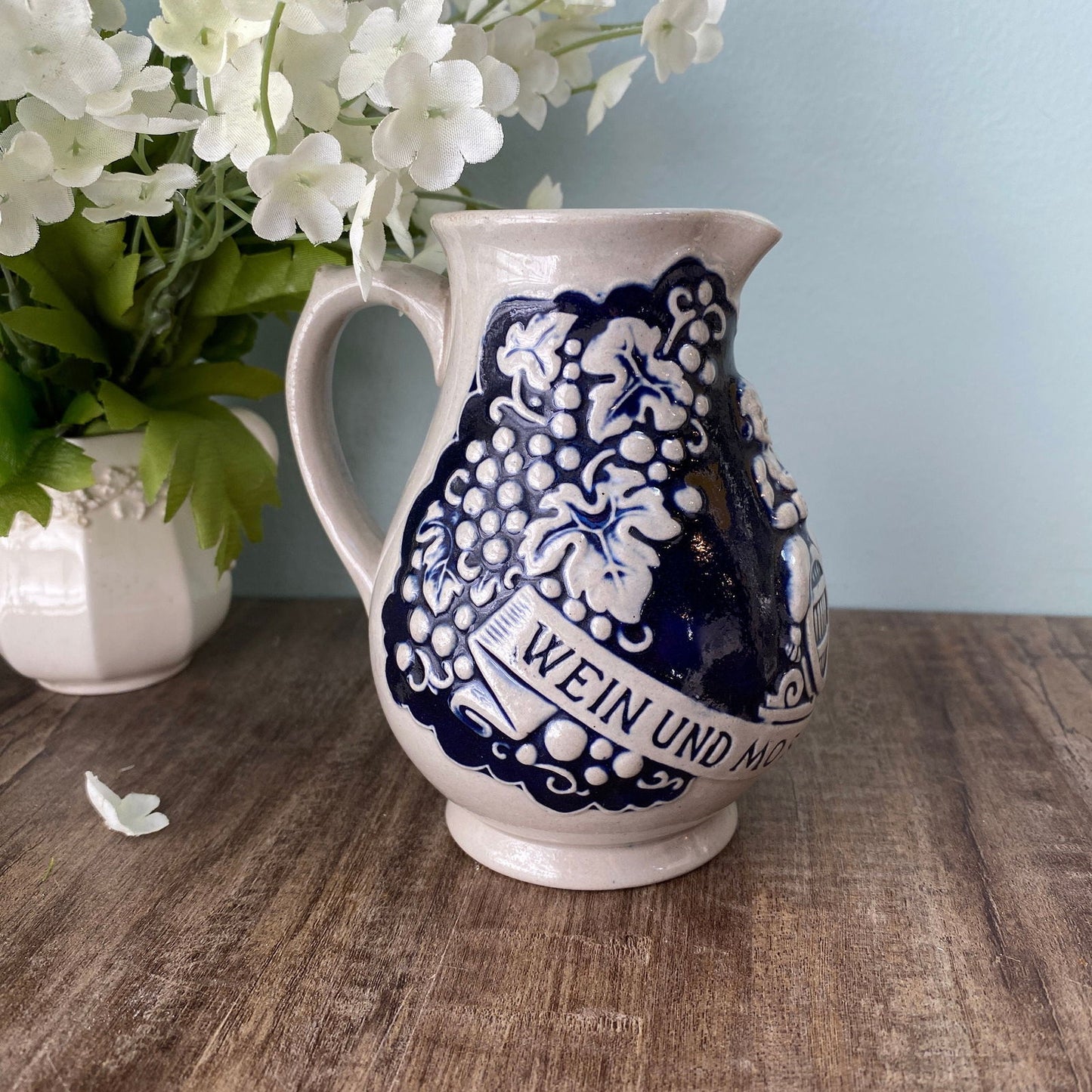 Vintage Vienna Austria Stoneware Wine Pitcher Jug at Duckwells