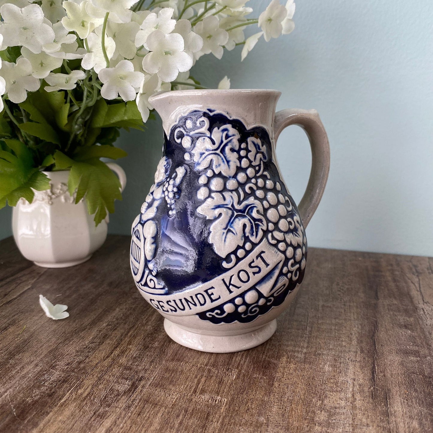 Vintage Vienna Austria Stoneware Wine Pitcher Jug at Duckwells