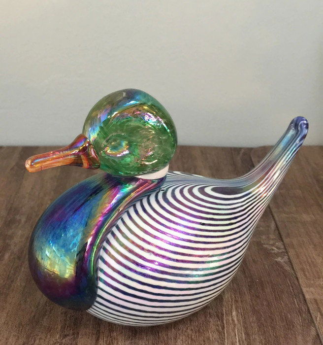 Vintage Vines Studio Glass Duck - Duckwells