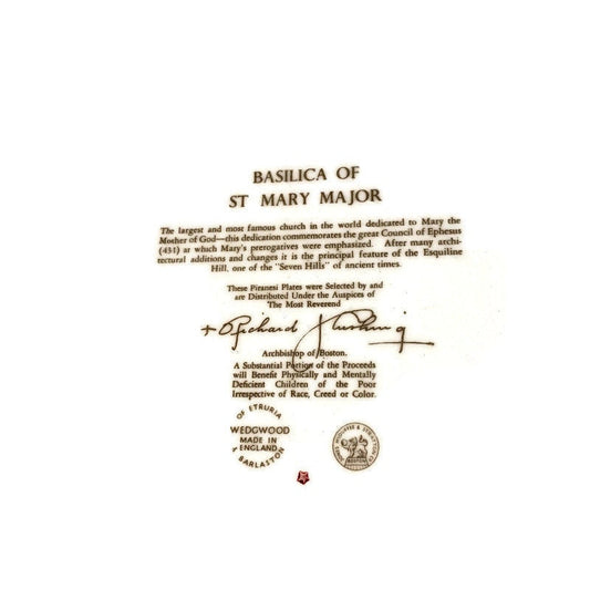 Vintage Wedgwood Piranesi Plate - Sta Maria Maggiore at Duckwells