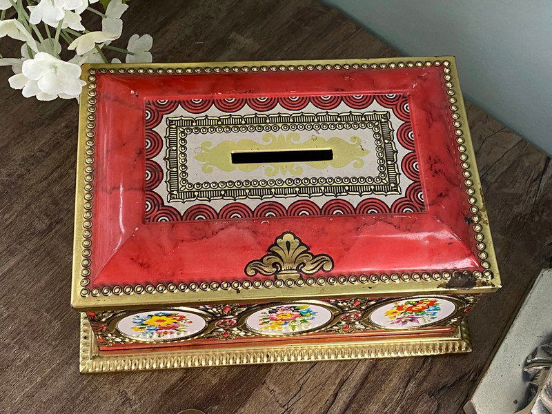 Vintage Western Germany Tin Treasure Coin Bank at Duckwells