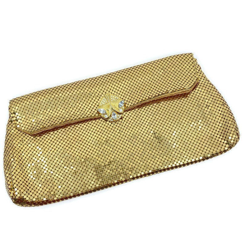 Vintage Whiting and Davis Gold Metal Mesh Purse - Duckwells