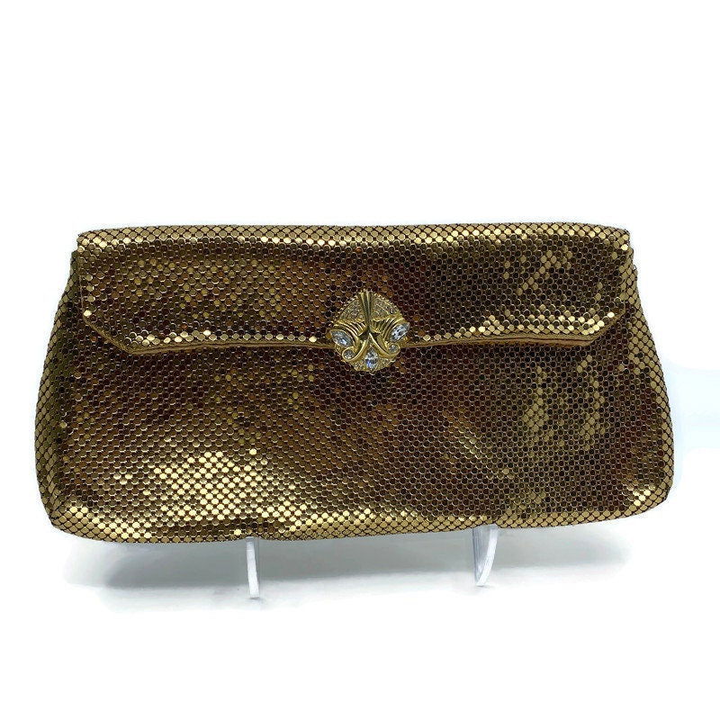 Vintage Whiting and Davis Gold Metal Mesh Purse - Duckwells