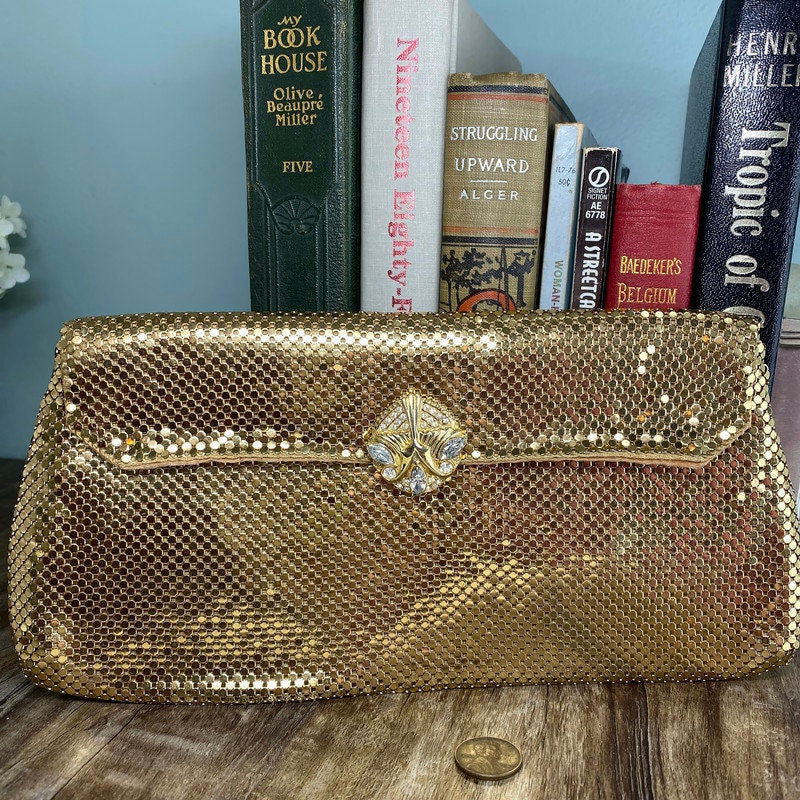 Vintage Whiting and Davis Gold Metal Mesh Purse - Duckwells