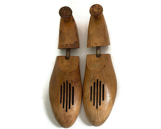 Vintage Wood Shoe Stretchers - Pair of Size 10 Shoe Forms at Duckwells