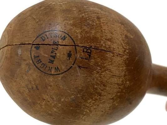 Vintage Wooden 1 Pound Barbell at Duckwells