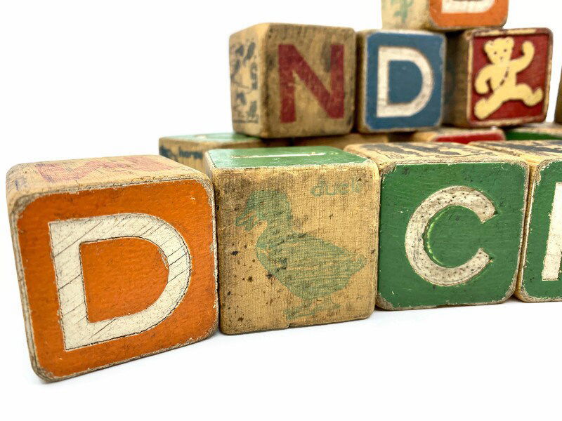 Vintage Wooden Toy Blocks at Duckwells