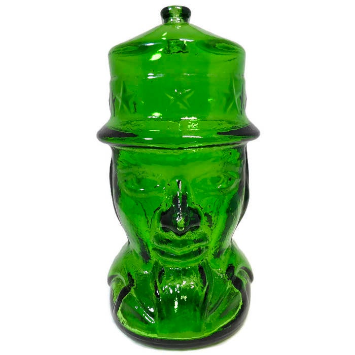 Vintage Uncle Sam Glass Coin Bank - Duckwells