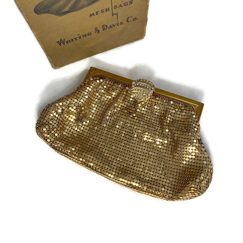 Whiting and Davis Gold Metal Mesh Purse – Duckwells