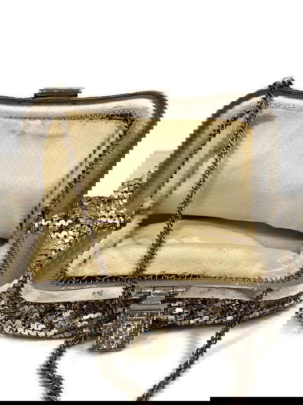 Whiting and Davis Silver Metal Mesh Coin Purse at Duckwells