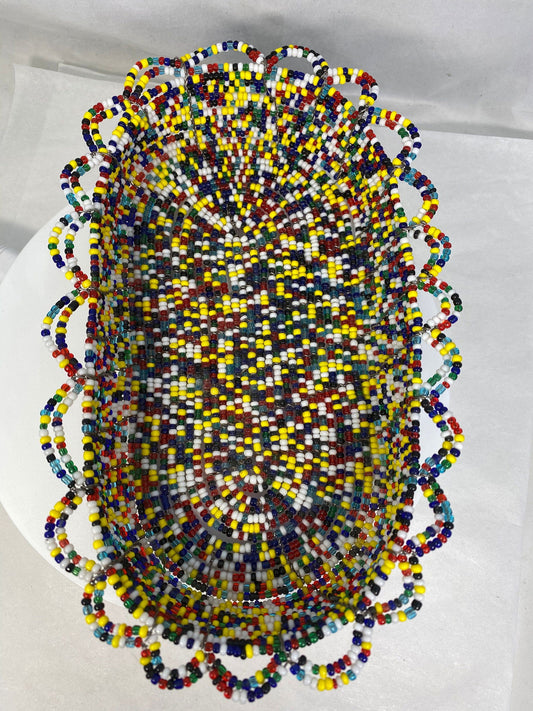 Wired Multicolored Beaded Tray at Duckwells