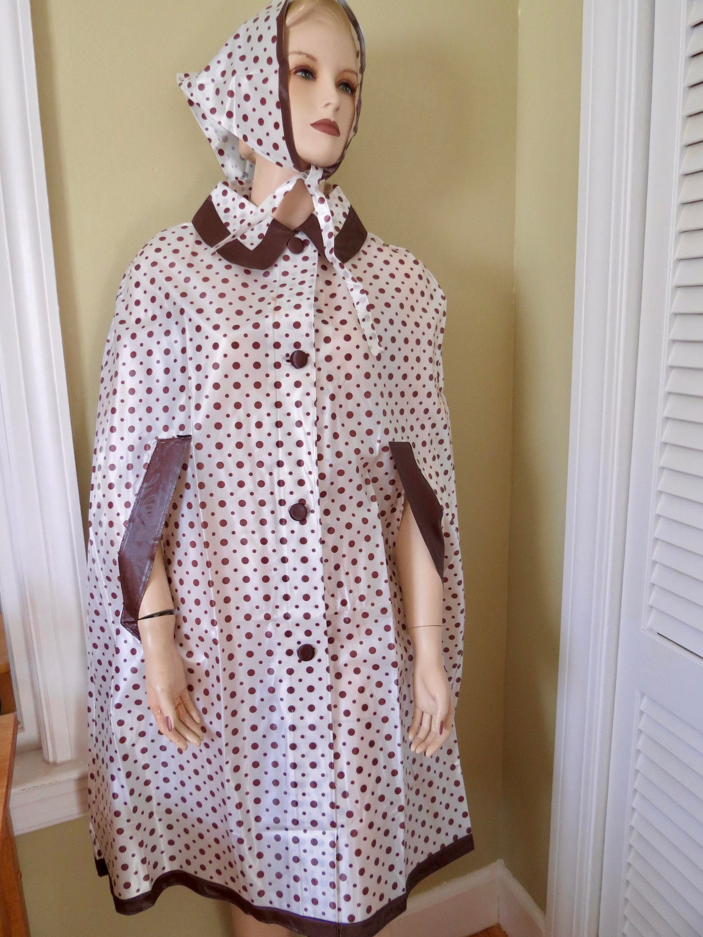 Mod 1960's Vinyl Cape and Scarf at Duckwells
