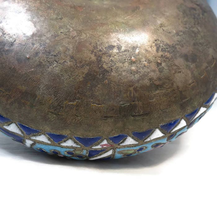 Antique Islamic Bowl, Middle Eastern Enameled Copper Bowl at Duckwells