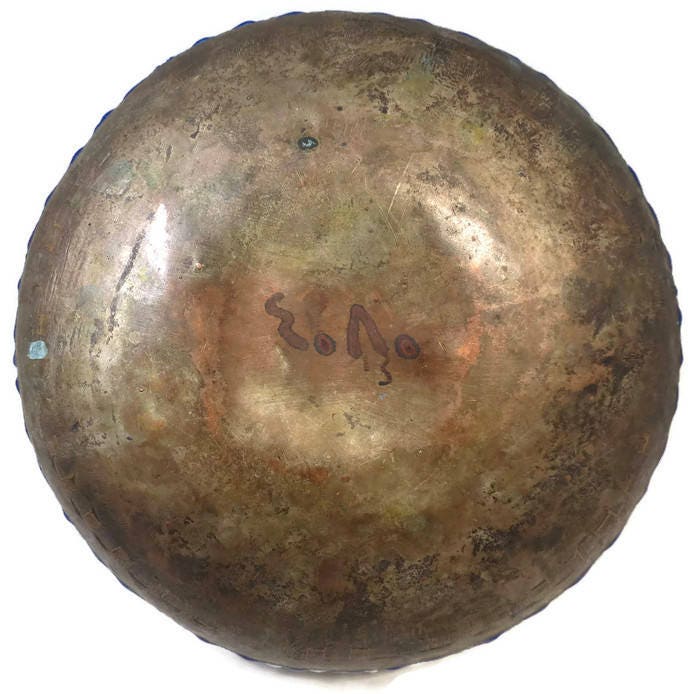 Antique Islamic Bowl, Middle Eastern Enameled Copper Bowl at Duckwells