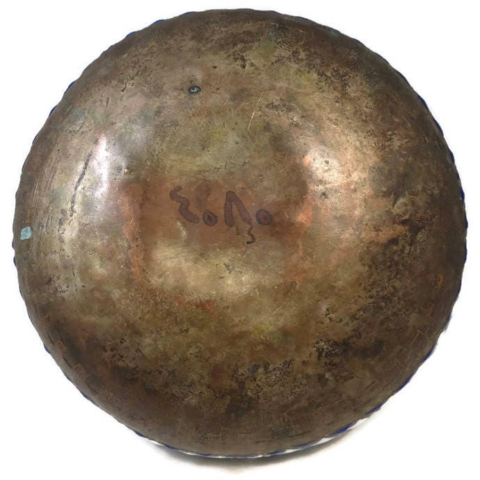 Antique Islamic Bowl, Middle Eastern Enameled Copper Bowl at Duckwells