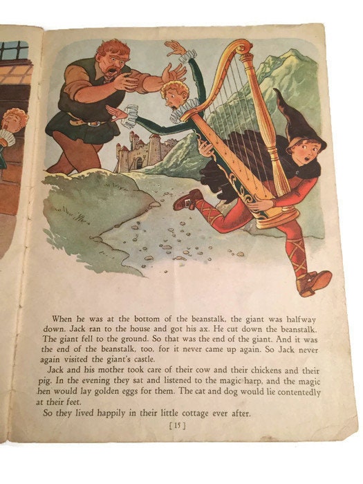 Antique Children's Book - Jack and the Beanstalk, Milo Winter Illustrations, 1939 Edition, Whitman Publishing, Collectible - Duckwells