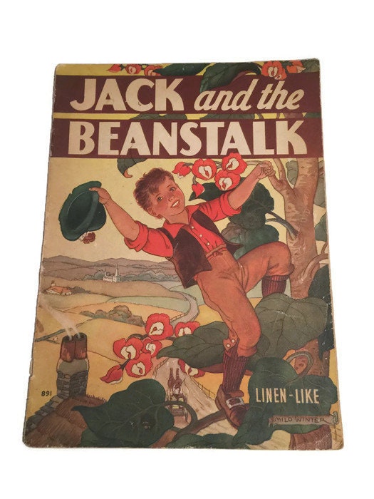 Antique Children's Book - Jack and the Beanstalk, Milo Winter Illustrations, 1939 Edition, Whitman Publishing, Collectible - Duckwells