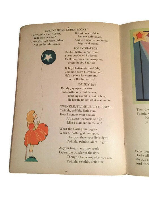 Vintage Children's Book - Mother Goose, 1932 Edition, Saalfield Publishing, Collectible - Duckwells