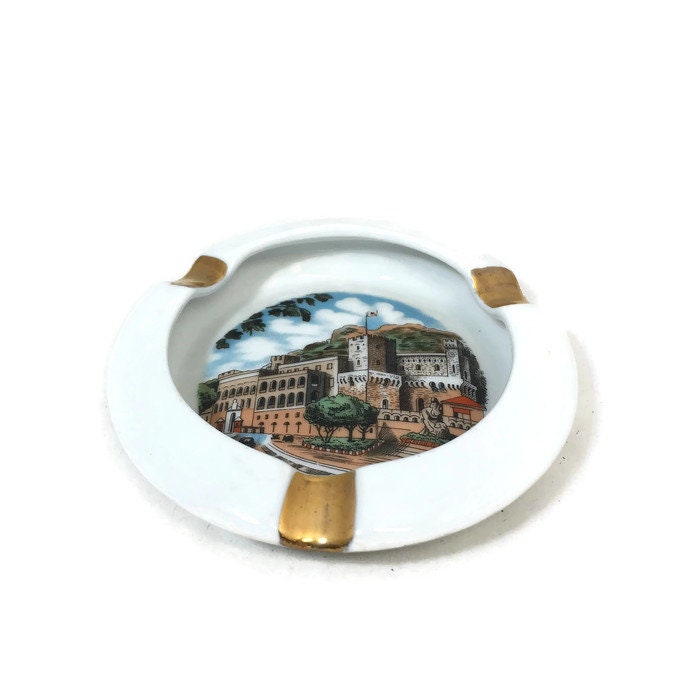 Vintage Monaco Ashtray, Midcentury Souvenir Palais du Prince - Duckwells