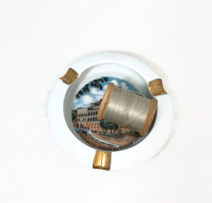 Vintage Monaco Ashtray, Midcentury Souvenir Palais du Prince - Duckwells